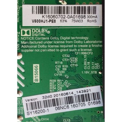 MAIN / FUENTE / (COMBO) / ELEMENT K16060702 / TP.MS3393.PB801 / SY16200-1 / VERSION 32D0 / MODELO ELEFW5016 / PANEL V500HJ1-PE8	 - Imagen 2